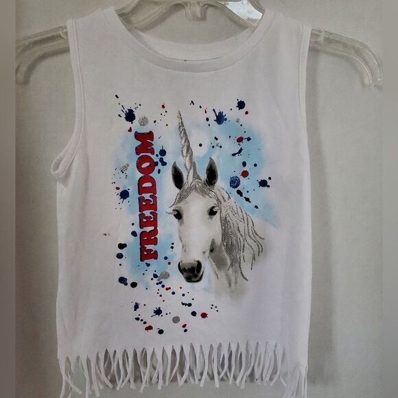 Cute little girls size medium 7/8, unicorn tank top - Picture 1 of 3